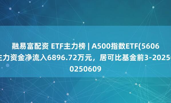 融易富配资 ETF主力榜 | A500指数ETF(560610)主力资金净流入6896.72万元，居可比基金前3-20250609