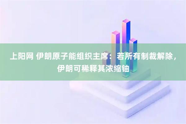 上阳网 伊朗原子能组织主席：若所有制裁解除，伊朗可稀释其浓缩铀